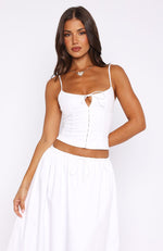 I'm Too Shy Corset Top White