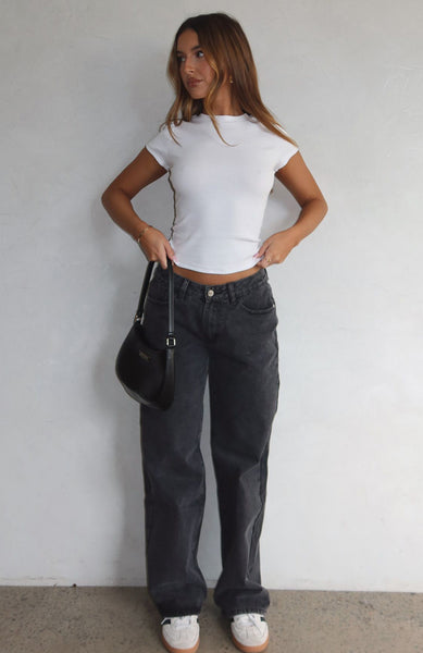 Bring Style Low Rise Wide Leg Jeans Acid Wash