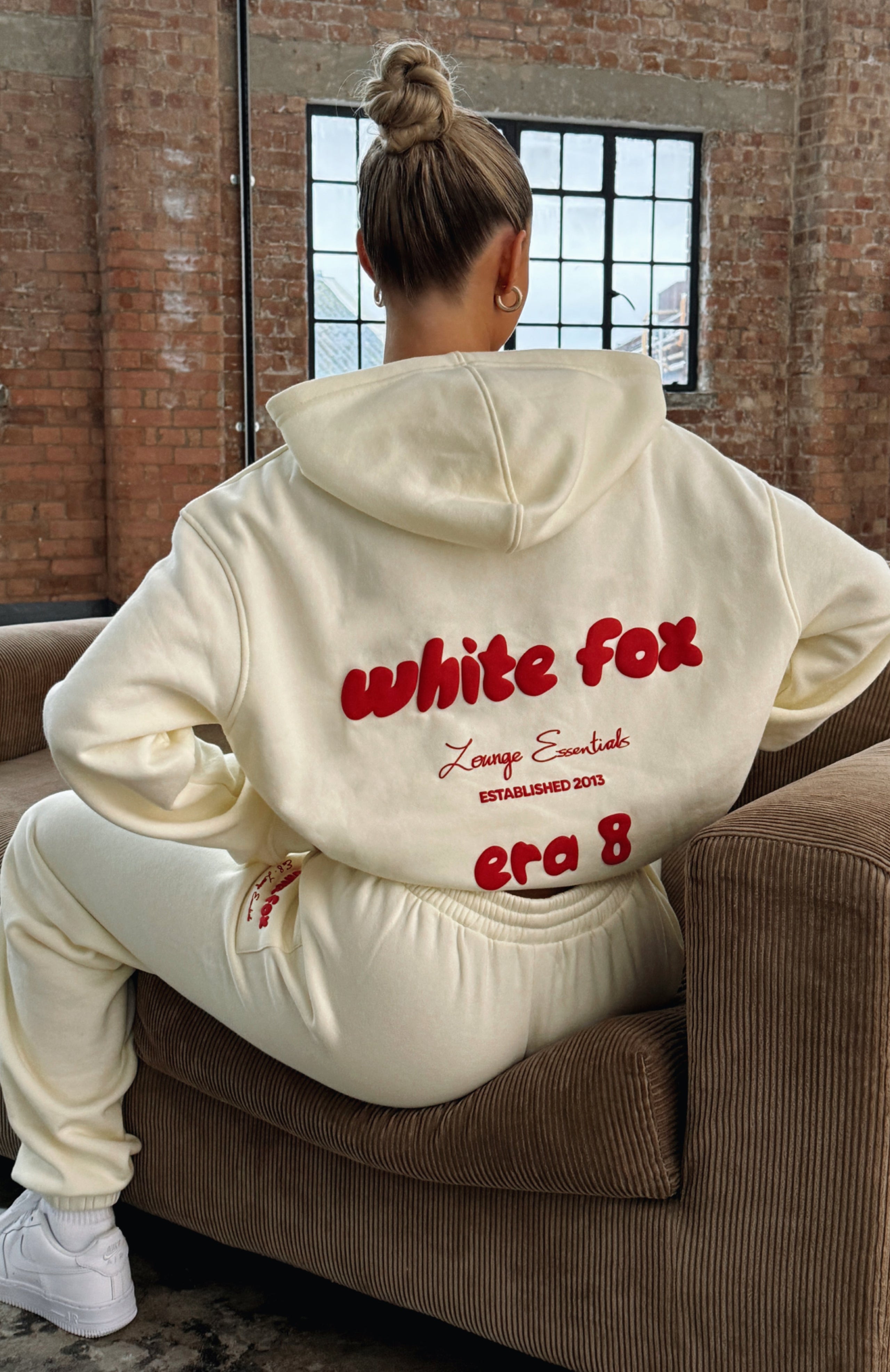 Era 8 Oversized Hoodie Cherry Cream White Fox Boutique UK