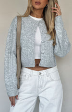 Betting On You Knit Cardigan Light Grey