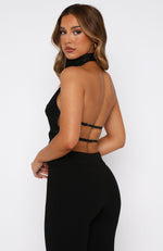 Time Passes Halter Top Black