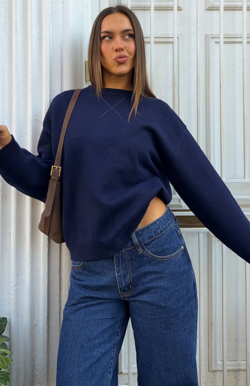 Chrishelle Knit Sweater Navy