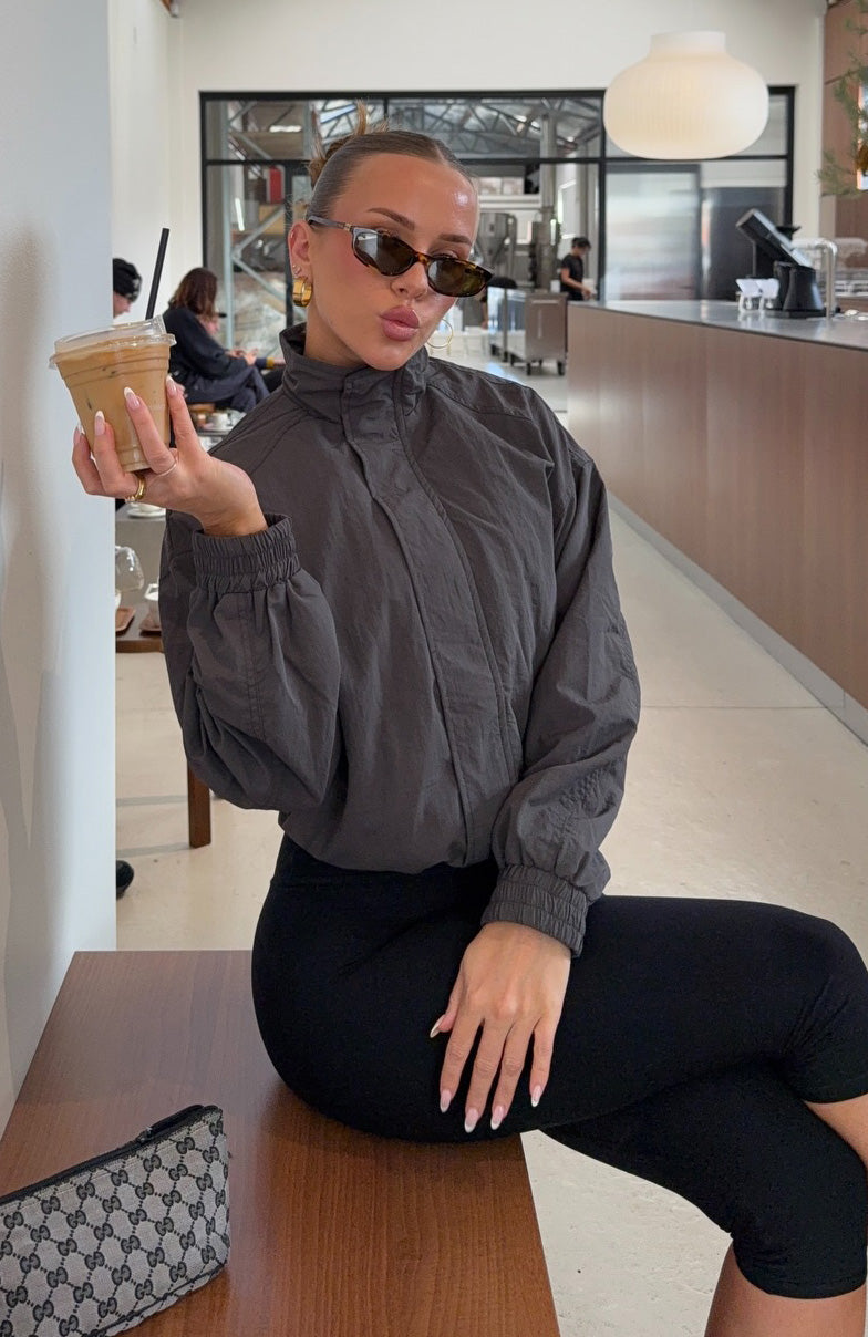 Cool Vibe Funnel Neck Jacket Steel