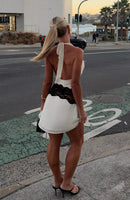 Cupids Bow Mini Dress Cream/Black
