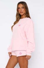 Keep Blooming Oversized Sweater Pink