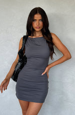 Dreams Become Reality Mini Dress Charcoal