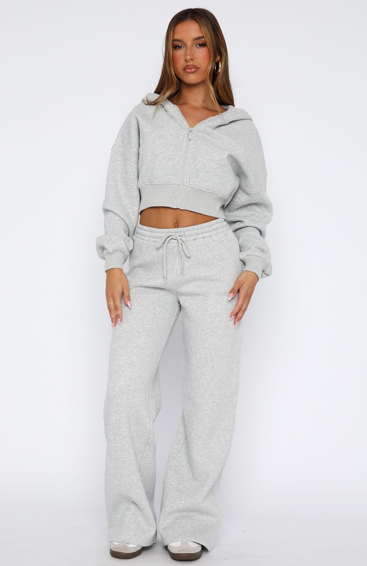 With Love For You Wide Leg Sweatpants Grey Marle