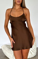 Call Me When You Want Mini Dress Chocolate