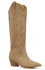 Elizabeth Cowboy Boots Light Tan