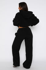 Don't Lose Me Wide Leg Sweatpants Black