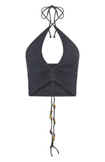 To My Heart Halter Top Charcoal