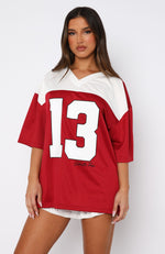 Don't Like To Lose Oversized Jersey Maroon