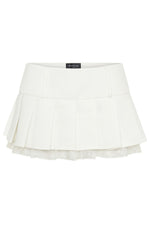 The Old Days Pleated Mini Skirt White