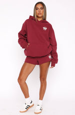 With Love For You Lounge Shorts Burgundy