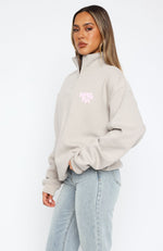 Balanced Zip Front Sweater Moon