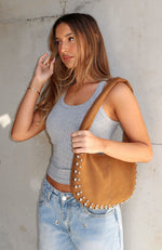 Annalise Shoulder Bag Chocolate Faux Suede