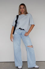 Harley Mid Rise Wide Leg Jeans Light Blue Wash