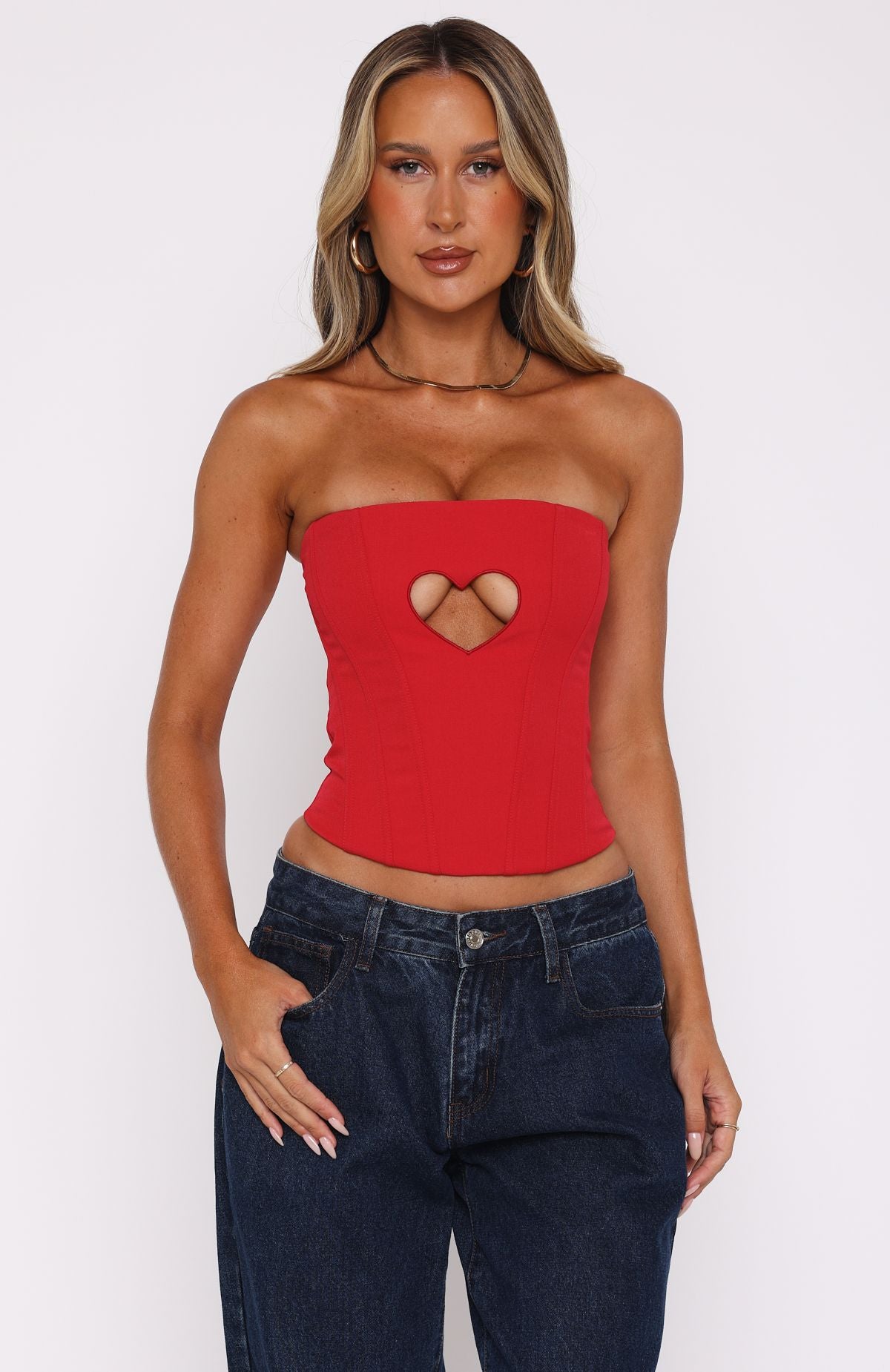 Never Love Again Strapless Bustier Red | White Fox Boutique UK