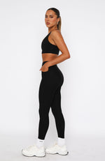 Flexi High Waisted Pocket Leggings Black