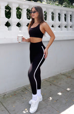 Core Workout High Waisted Leggings Black/White