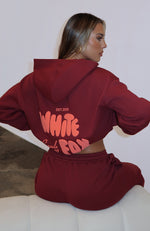 Capsule 9 Star Of The Moment Oversized Hoodie Burgundy