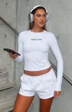 Love Addiction Long Sleeve Baby Tee Grey Marle