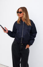 Walk On Out Bomber Jacket Navy