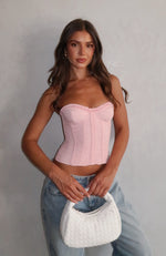 Don't Judge Me Strapless Bustier Baby Pink