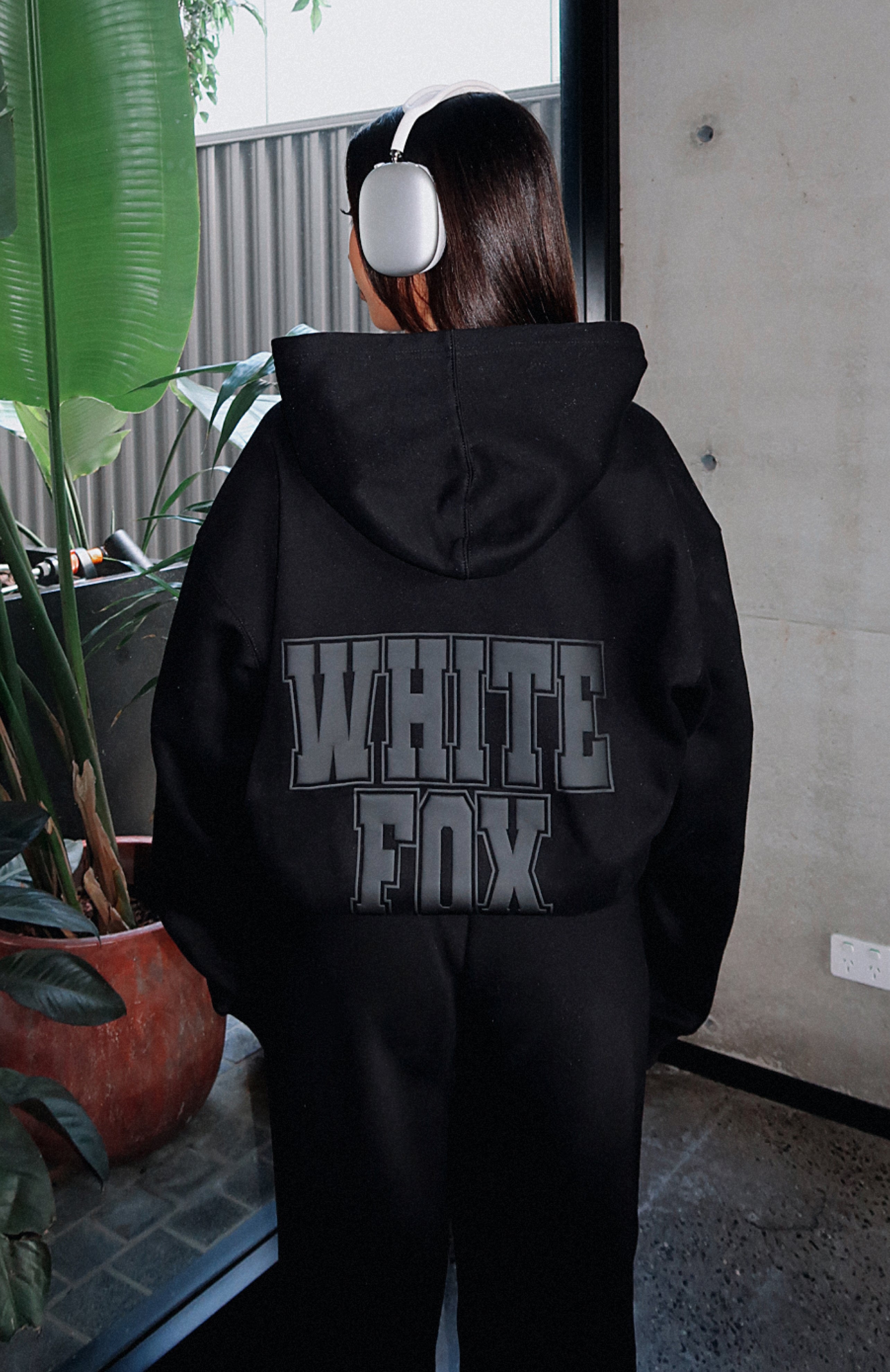 Decade Classics Varsity Zip Front Hoodie Black | White Fox Boutique UK