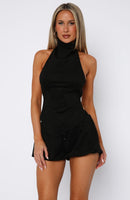 Still Love Me Faux Suede Mini Shorts Black