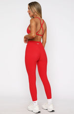 Ready Set Go Cross Front Leggings Red