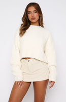 Leave Without Me Knit Sweater Cream