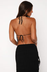 Hold Out Halter Top Black