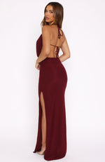 Neither One Of Us Maxi Dress Burgundy