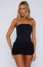 Up For A Challenge Strapless Playsuit Black