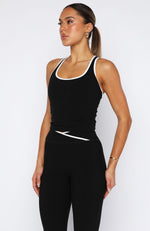 Knockout Crop Top Black/White