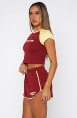 Another Level Relaxed Shorts Burgundy