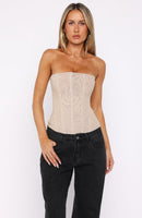 Spotlight On Me Strapless Bustier Champagne Glitter