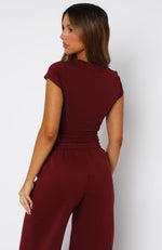 Ready To Go Baby Tee Burgundy