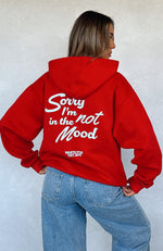 Not In The Mood Oversized Hoodie Cherry