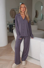 Pillow Talk Long Sleeve Pyjama Set Charcoal