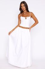 I'm Too Shy Maxi Skirt White