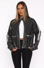 Wave Chaser PU Jacket Charcoal