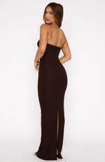 Pray For Forgiveness Strapless Maxi Dress Chocolate