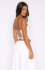 I'm Too Shy Corset Top White