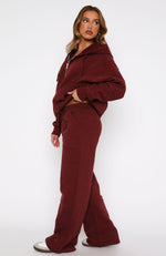 You'd Love It Here Wide Leg Sweatpants Merlot