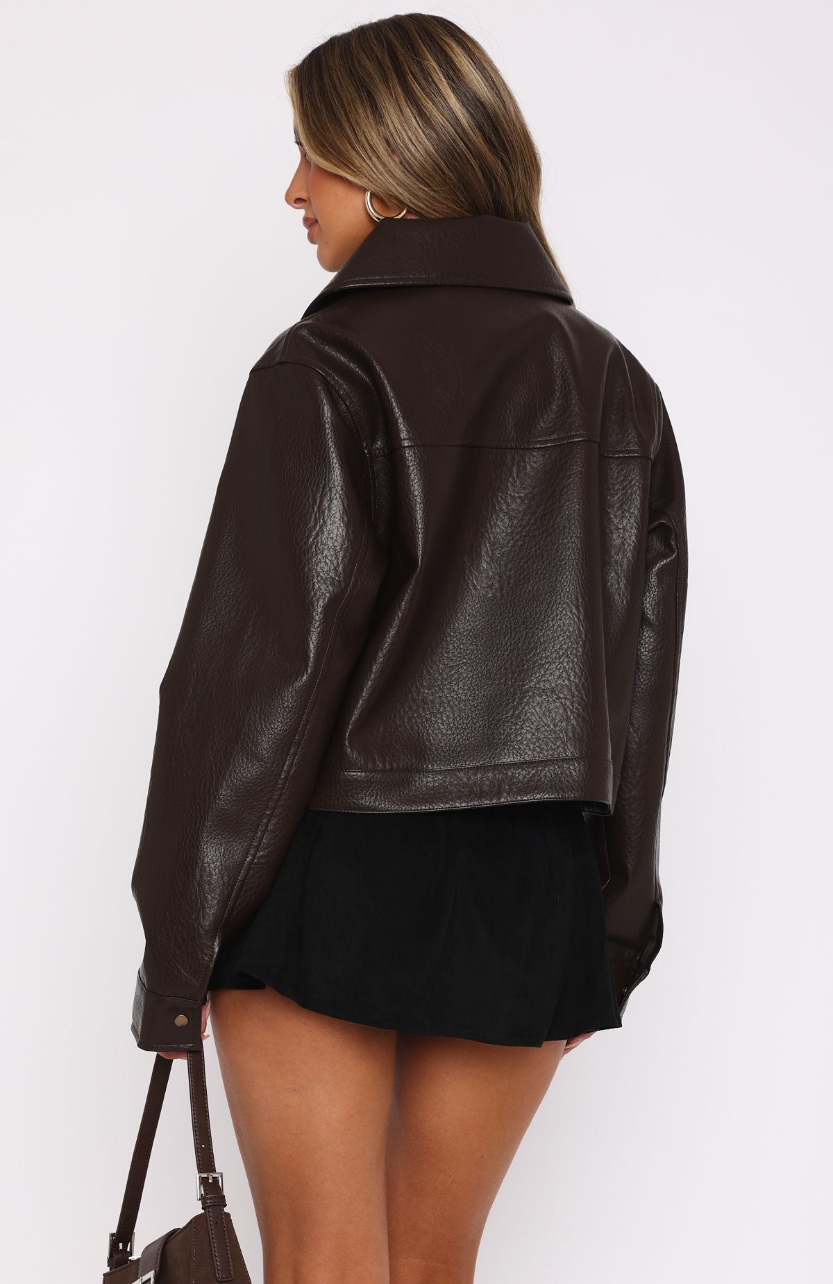 Nobody Told Me PU Jacket Chocolate | White Fox Boutique UK