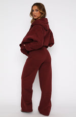 You'd Love It Here Wide Leg Sweatpants Merlot