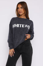 Set Me Free Knit Sweater Charcoal