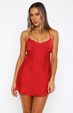 Call Me When You Want Mini Dress Ruby Red